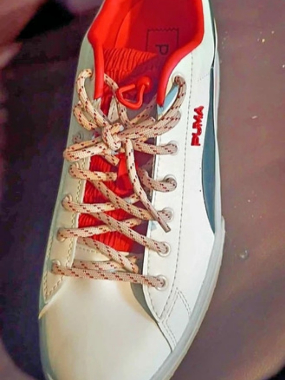 PUMA Mayze White & Red Sneakers